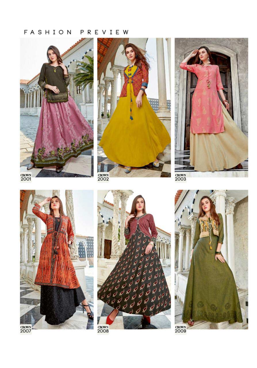 Crown Vol-2 Kiana Hand Block Print Embroidery Kurti Crown Vol-2 Kiana Hand Block Print Embroidery Kurti